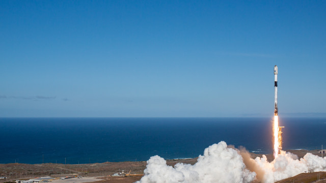 SpaceX Falcon 9 rocket carrying South Korea`s first military spy satellite lifting off from the US Vandenberg Space Force Base in California, USA, 01 December 2023